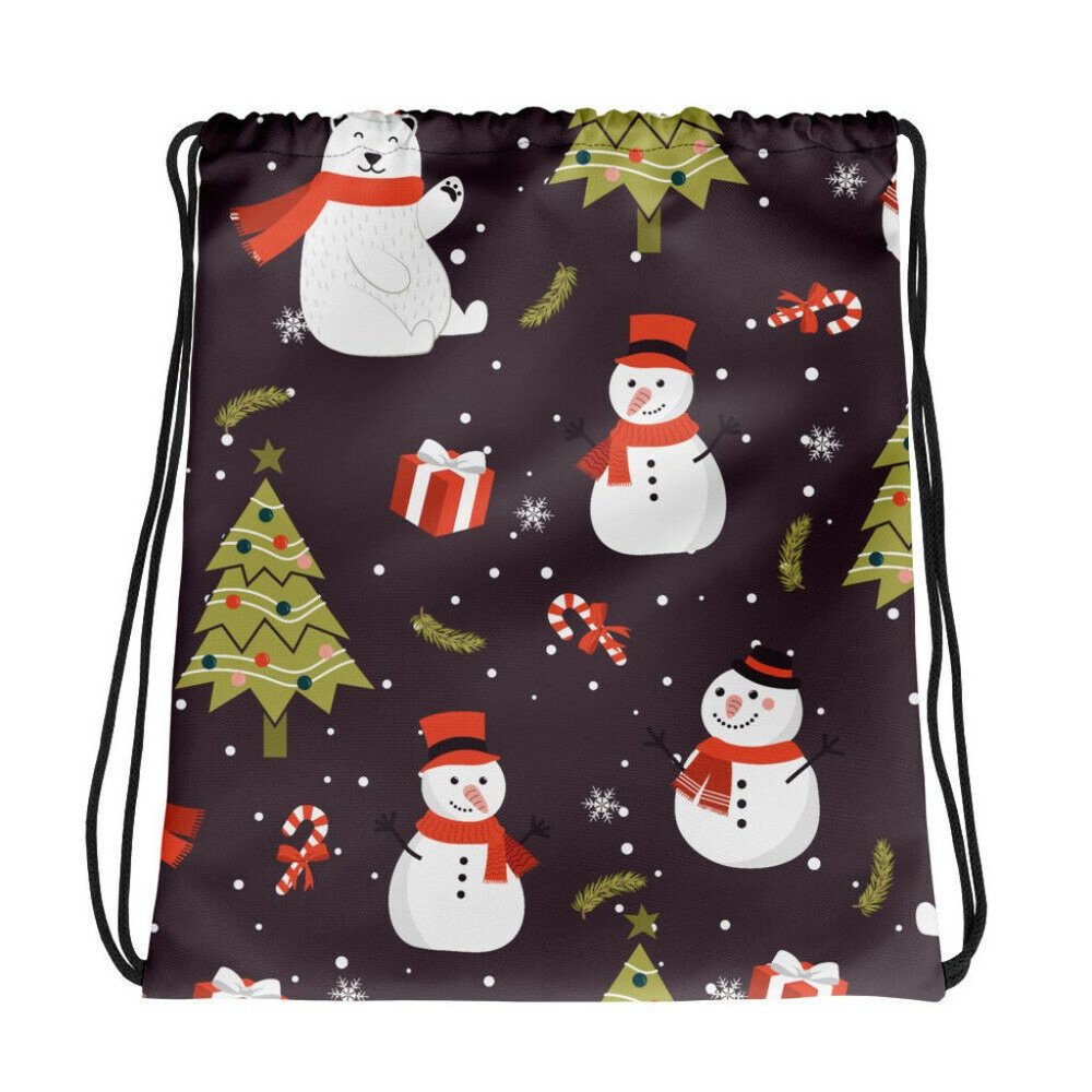 Holiday Cute Pattern Winter Christmas Drawstring